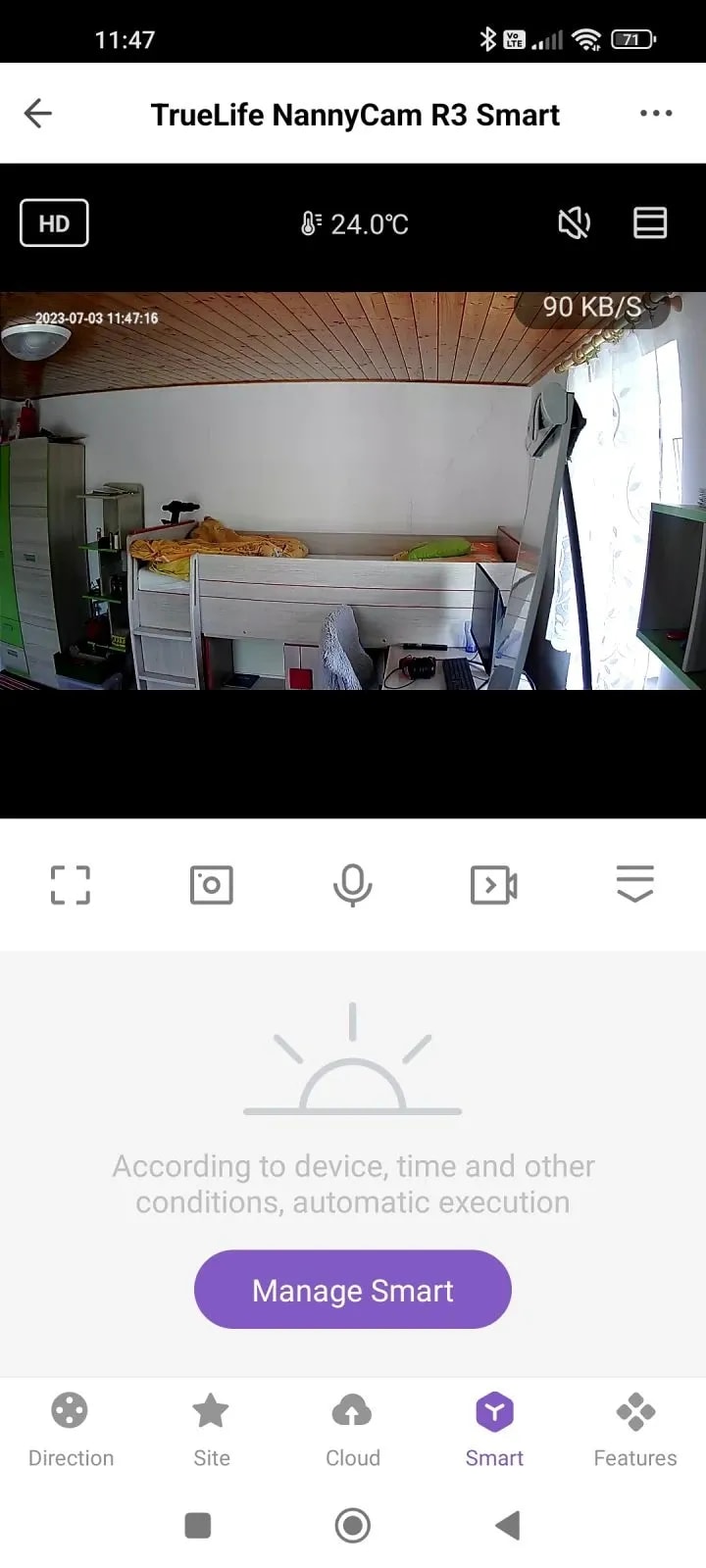 chůvička NannyCam R3 Smart aplikace