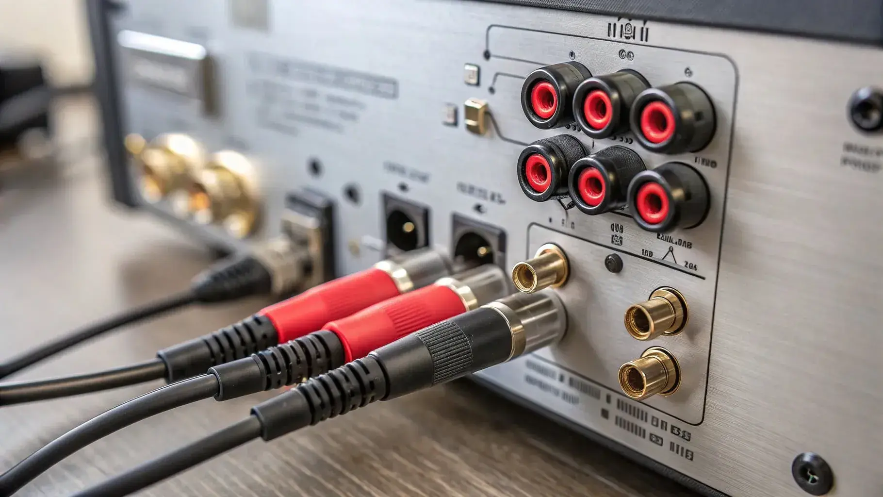 Konektory hi-fi věže