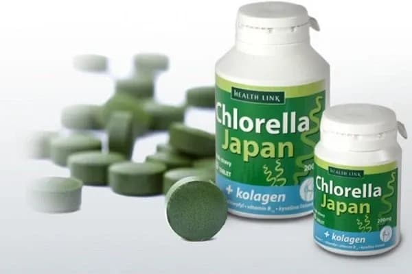 Vzhled tablet Health link japan chlorella kolagen vítamíny na vlasy