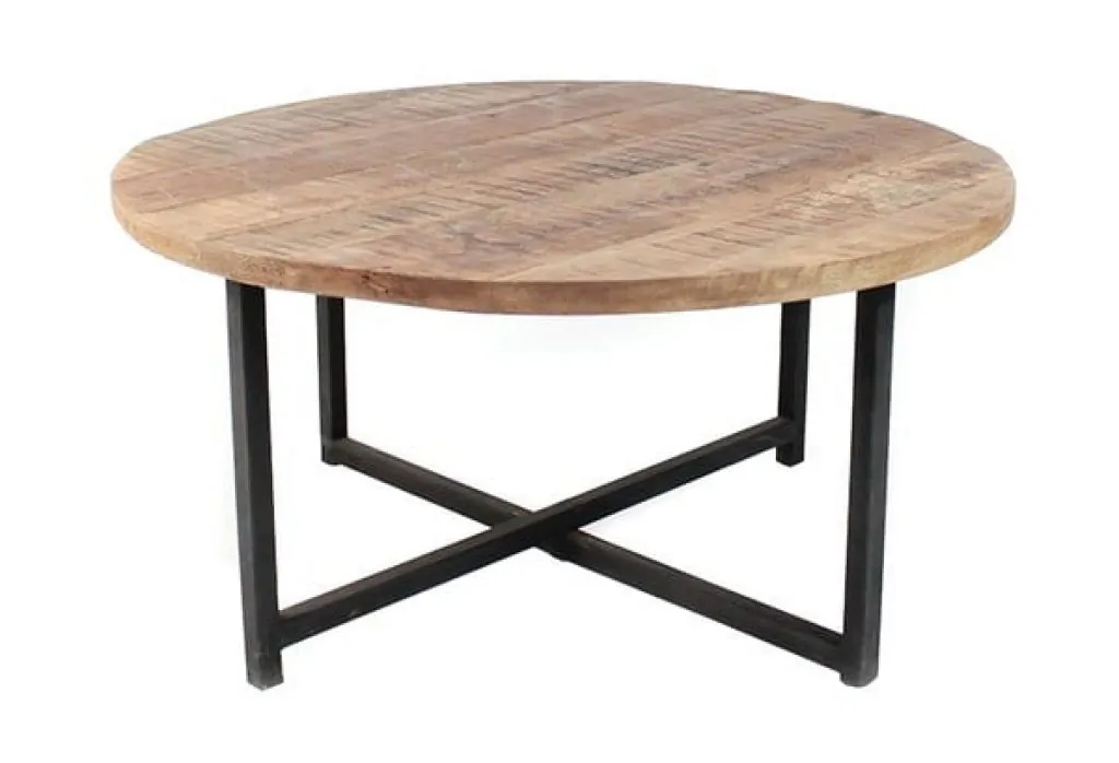 Černý konferenční stolek s deskou z mangového dřeva