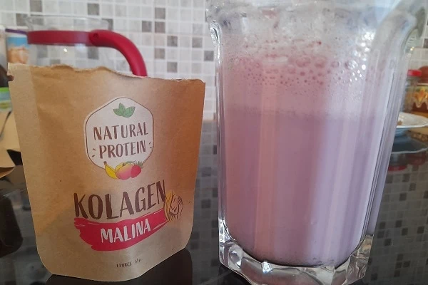Kolagenový nápoj Naturalprotein - malina v mléce