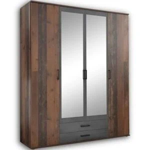 šatní skřín s otočnými dveřmi a zrcadlem