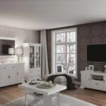 obývací stěna bílá kora