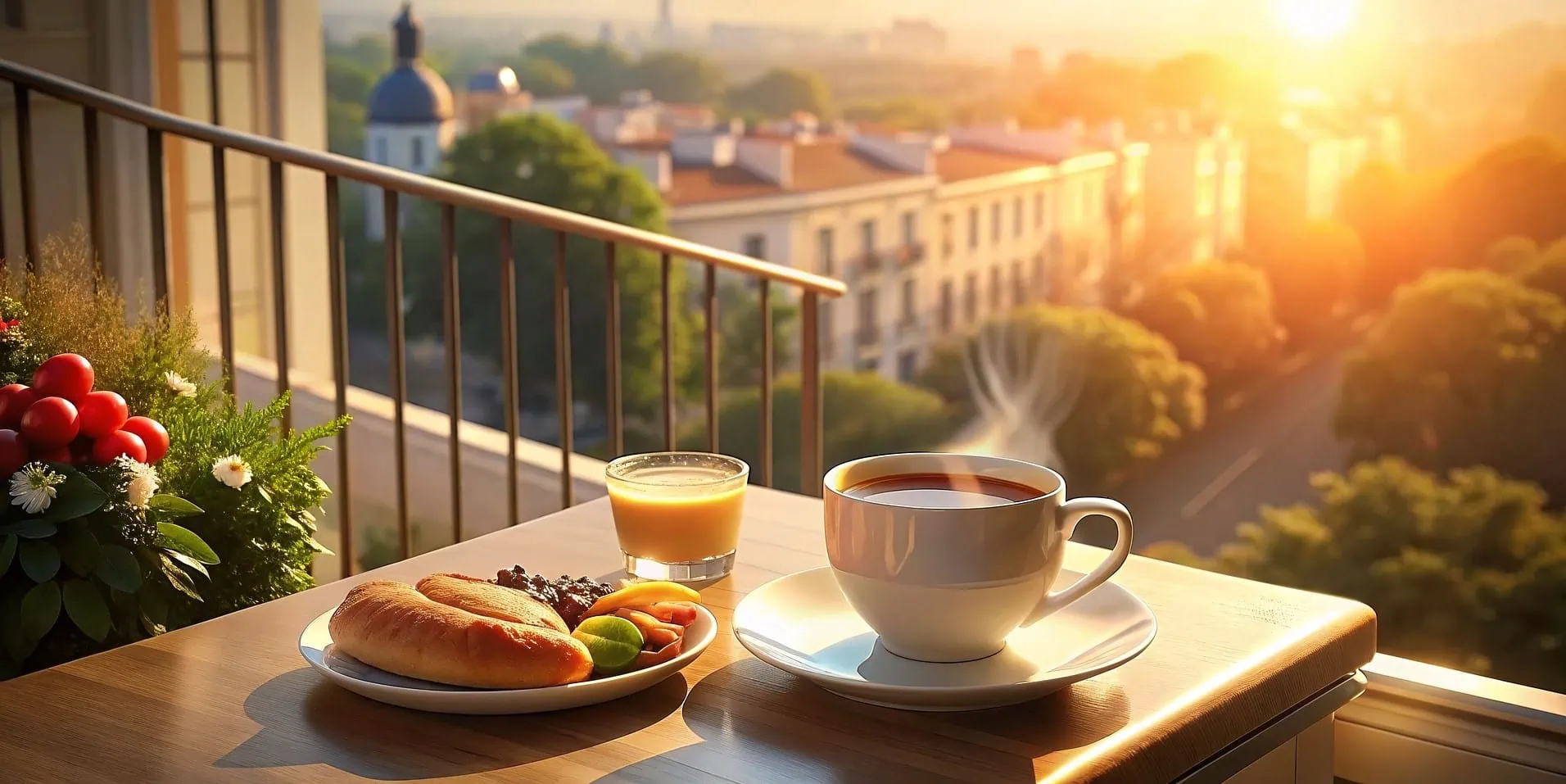 Balkonové sety - snídaně