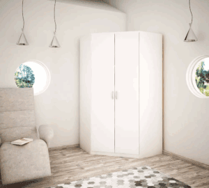 Bílé rohové skříně